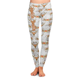 Floral Antler Ladies Leggings - Large (Personalized)