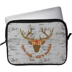 Floral Antler Laptop Sleeve / Case - 13" (Personalized)