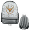 Floral Antler Large Backpack - Gray - Front & Back View