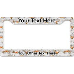 Floral Antler License Plate Frame - Style B (Personalized)