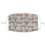 Floral Antler Adult Cloth Face Mask - XLarge