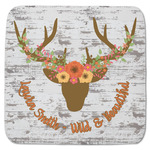 Floral Antler Memory Foam Bath Mat - 48"x48" (Personalized)