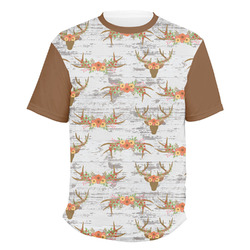 Floral Antler Men's Crew T-Shirt - Small