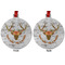 Floral Antler Metal Ball Ornament - Front and Back