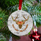 Floral Antler Metal Ball Ornament - Lifestyle