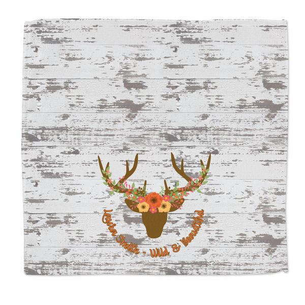 Custom Floral Antler Microfiber Dish Rag (Personalized)