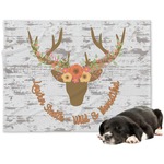 Floral Antler Dog Blanket - Regular (Personalized)