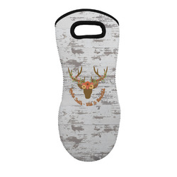 Floral Antler Neoprene Oven Mitt w/ Name or Text