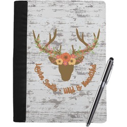 Floral Antler Notebook Padfolio - Large w/ Name or Text