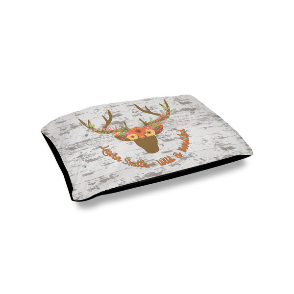 Custom Floral Antler Outdoor Dog Bed - Small (Personalized)