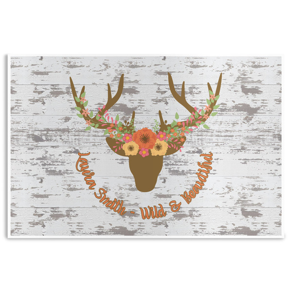 Custom Floral Antler Disposable Paper Placemats (Personalized)