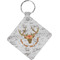 Floral Antler Personalized Diamond Key Chain