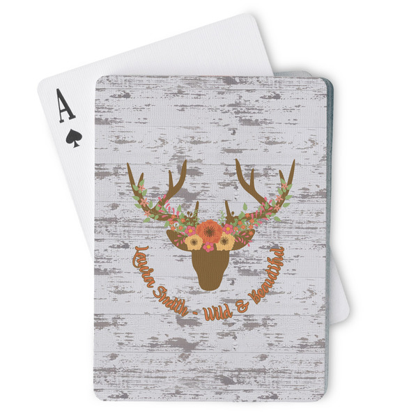 Custom Floral Antler Playing Cards (Personalized)