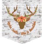 Floral Antler Iron On Faux Pocket (Personalized)