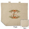 Floral Antler Reusable Cotton Grocery Bag - Front & Back View