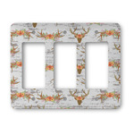 Floral Antler Rocker Style Light Switch Cover - Three Switch