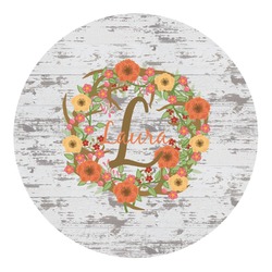 Floral Antler Round Decal - XLarge (Personalized)
