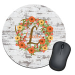 Floral Antler Round Mouse Pad (Personalized)