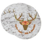 Floral Antler Round Paper Coasters w/ Name or Text