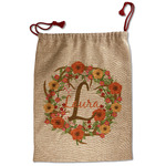 Floral Antler Santa Sack - Front (Personalized)