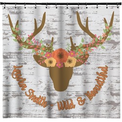 Floral Antler Shower Curtain - Custom Size (Personalized)