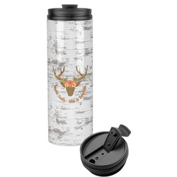 Floral Antler Stainless Steel Skinny Tumbler (Personalized)