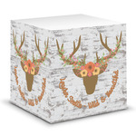 Floral Antler Sticky Note Cube (Personalized)