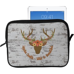 Floral Antler Tablet Case / Sleeve - Large (Personalized)