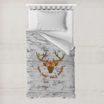 Floral Antler Toddler Duvet Cover w/ Name or Text