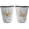 Floral Antler Trash Can Black - Front and Back - Apvl