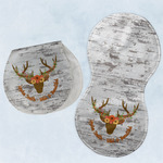 Floral Antler Burp Pads - Velour - Set of 2 w/ Name or Text