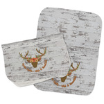 Floral Antler Burp Cloths - Fleece - Set of 2 w/ Name or Text