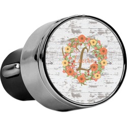 Floral Antler USB Car Charger (Personalized)