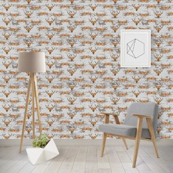 Floral Antler Wallpaper & Surface Covering (Water Activated - Removable)