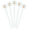 Floral Antler White Plastic 5.5" Stir Stick - Fan View