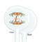 Floral Antler White Plastic 5.5" Stir Stick - Single Sided - Round - Front & Back