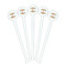 Floral Antler White Plastic 7" Stir Stick - Round - Fan View