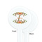 Floral Antler White Plastic 7" Stir Stick - Single Sided - Round - Front & Back