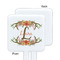 Floral Antler White Plastic Stir Stick - Single Sided - Square - Approval