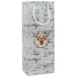 Floral Antler Wine Gift Bags - Gloss (Personalized)
