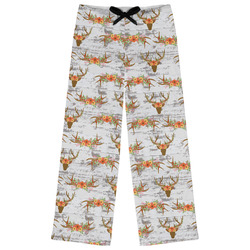 Floral Antler Womens Pajama Pants - XS