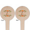 Floral Antler Wooden 4" Food Pick - Round - Double Sided - Front & Back