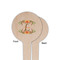 Floral Antler Wooden 4" Food Pick - Round - Single Sided - Front & Back