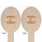 Floral Antler Wooden Food Pick - Oval - Double Sided - Front & Back