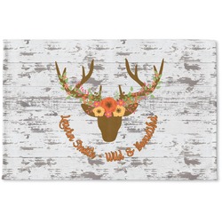 Floral Antler Woven Mat (Personalized)