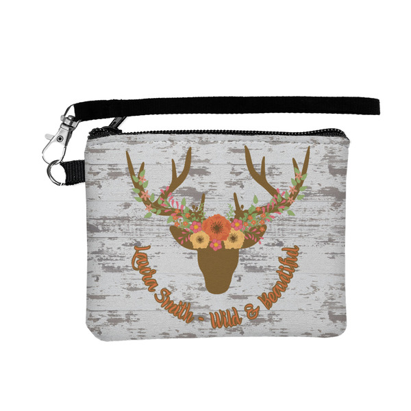 Custom Floral Antler Wristlet ID Case w/ Name or Text