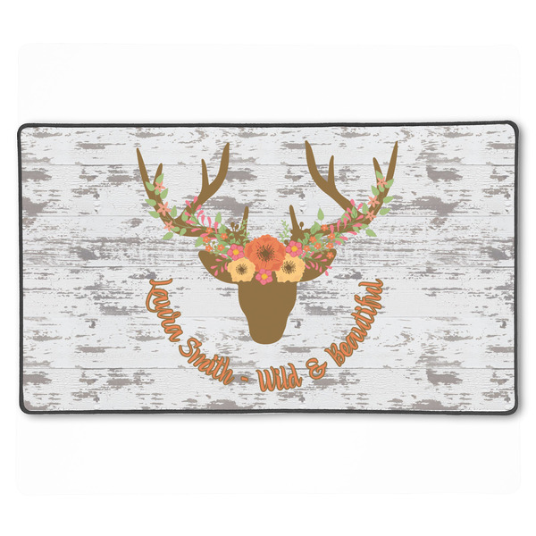 Custom Floral Antler XXL Gaming Mouse Pad - 24" x 14" (Personalized)