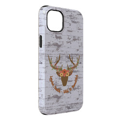 Floral Antler iPhone Case - Rubber Lined - iPhone 14 Pro Max (Personalized)