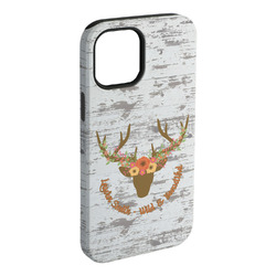 Floral Antler iPhone Case - Rubber Lined - iPhone 15 Pro Max (Personalized)