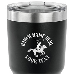 Western Ranch 30 oz Stainless Steel Tumbler - Black - Single Sided (Personalized)